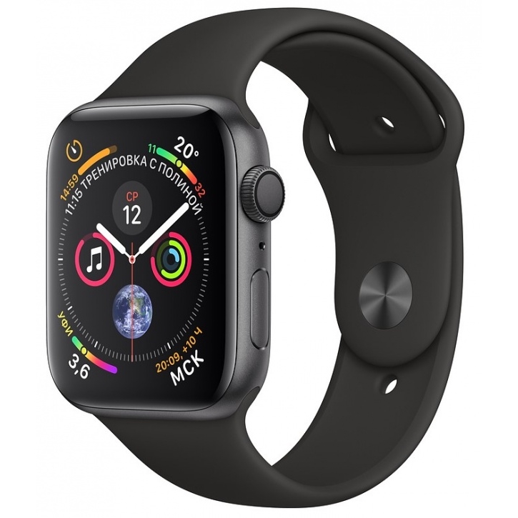 Apple Watch 4 series 44mm  Black Aluminum Case with Sport Band