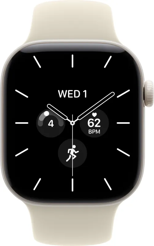 Apple Watch Series 12, 42 мм, Ceramic, корпус жемчужно-белого цвета, спортивный ремешок песочного цвета
