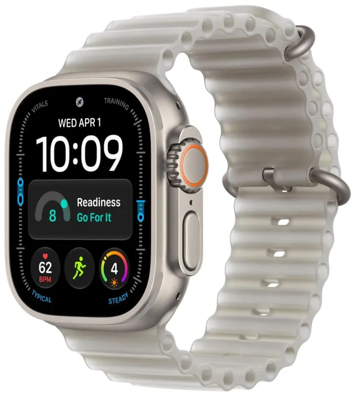 Apple Watch Ultra 4 GPS + Cellular, 49 мм, корпус из титана, ремешок Ocean цвета «полупрозрачный серый»