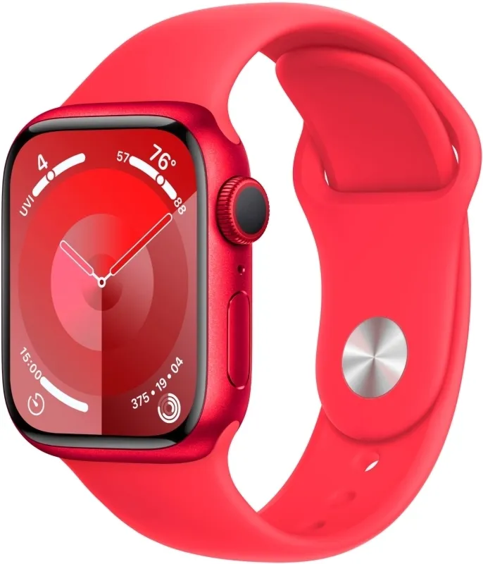 Apple Watch Series 9, 45 мм, корпус из алюминия красного цвета, спортивный ремешок (PRODUCT)RED