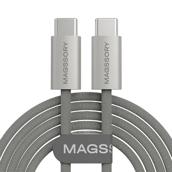 Кабель Magssory Line C 60 Вт 2.4 м USB-C Cable, "Титановый"