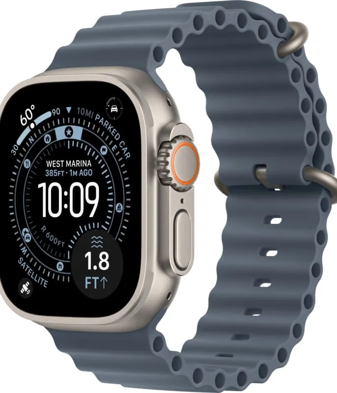 Apple Watch Ultra 3 GPS + Cellular, 49 мм, корпус из титана, ремешок Ocean «якорно-синего» цвета