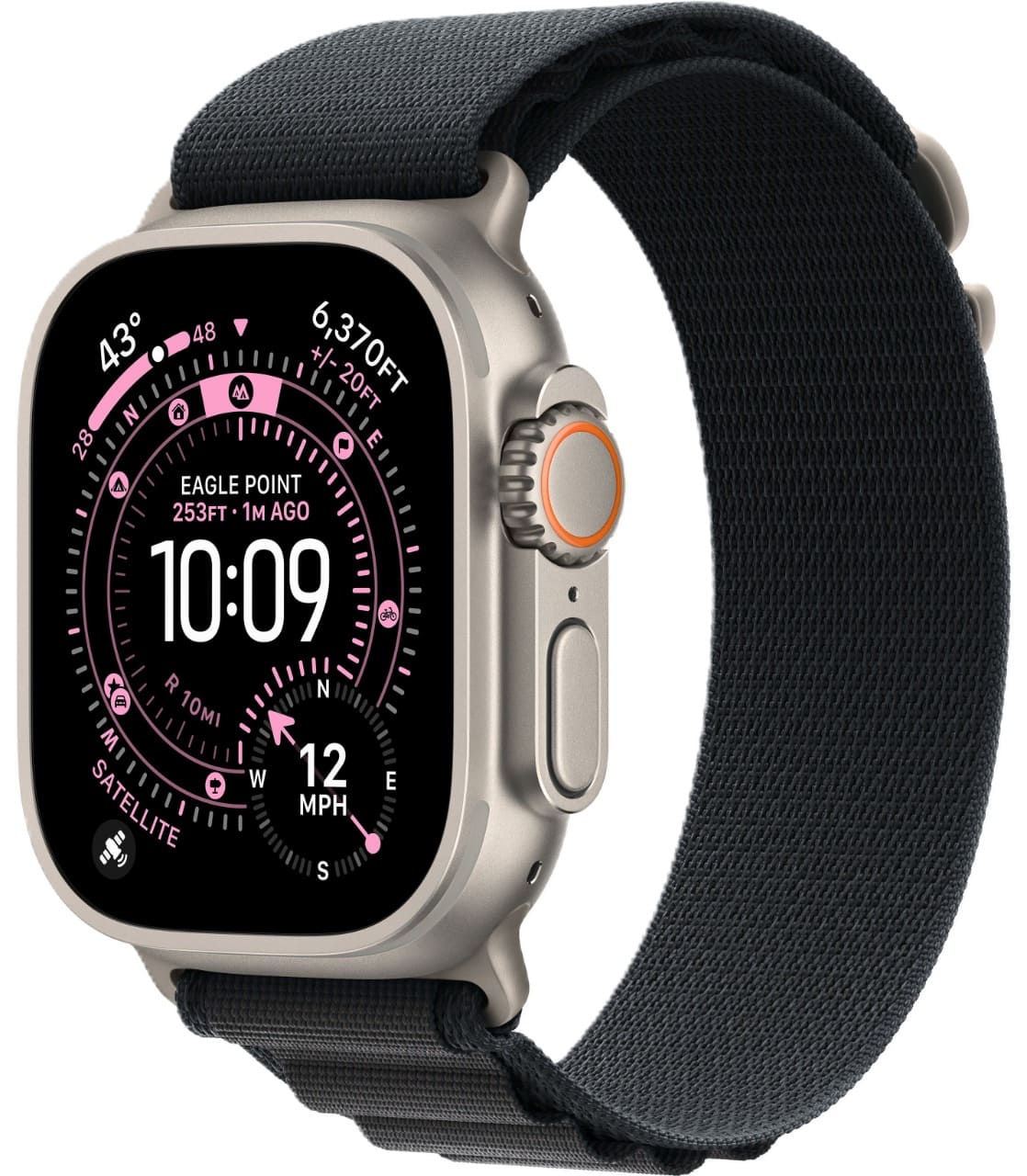 Apple Watch Ultra 3 GPS + Cellular, 49 мм, корпус из титана, ремешок Alpine чёрного цвета
