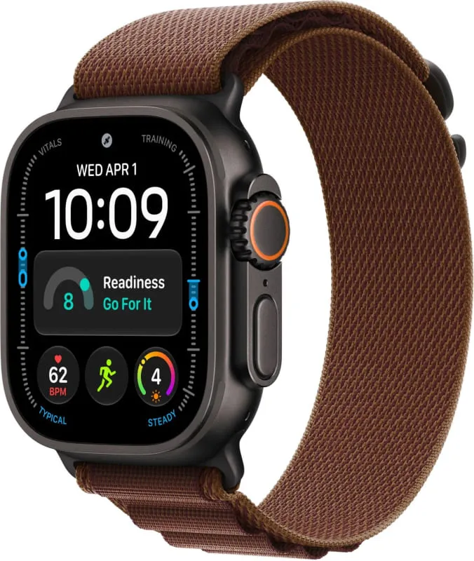 Apple Watch Ultra 4 GPS + Cellular, 49 мм, корпус из чёрного титана, ремешок Alpine цвета «бургунди»