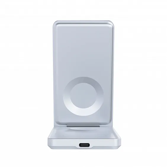 Складное беспроводное зарядное устройство Magssory Flip 3в1, с MagSafe, Серебристый