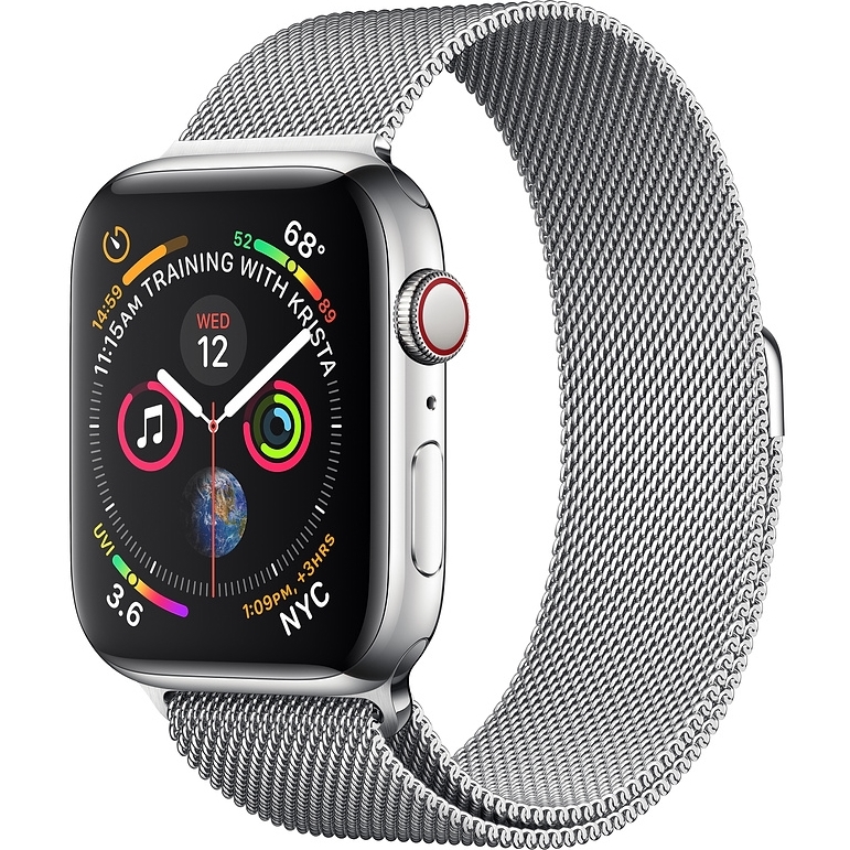 Apple Watch 4 series 44mm Silver Steel Case with Milanese Loop