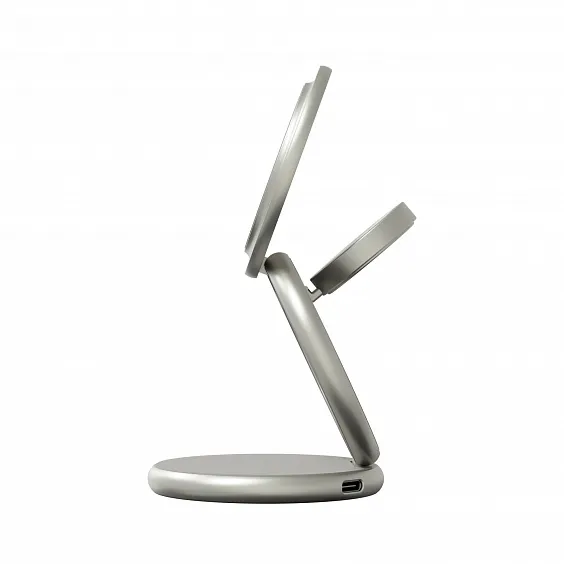 Складное беспроводное зарядное устройство 3в1 Magssory Signature Pro, с поддержкой Qi2, "Титановый"