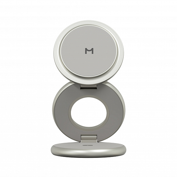 Складное беспроводное зарядное устройство 3в1 Magssory Signature Pro, с поддержкой Qi2, "Титановый"