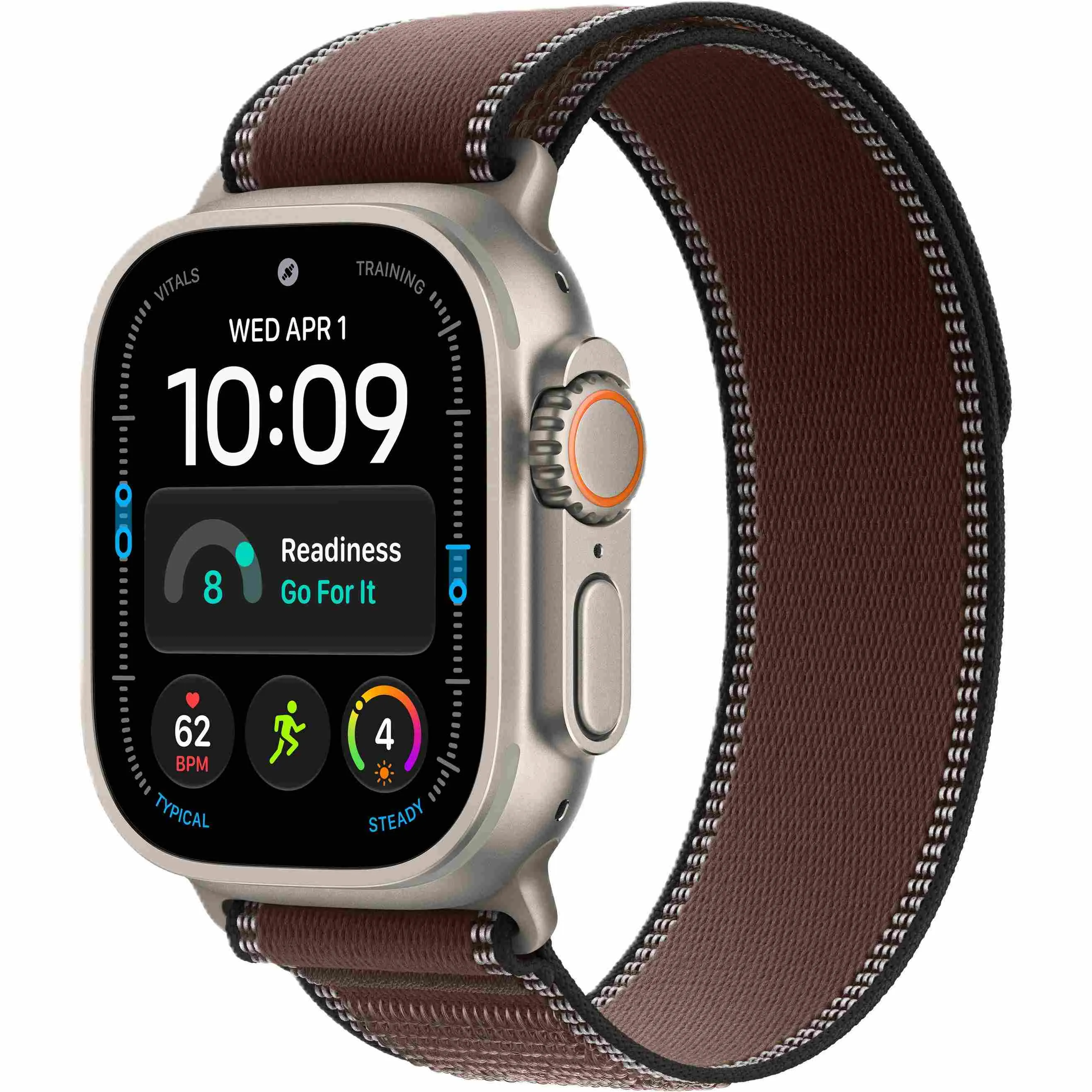 Apple Watch Ultra 4 GPS + Cellular, 49 мм, корпус из титана, ремешок Trail тёмно-коричневого цвета