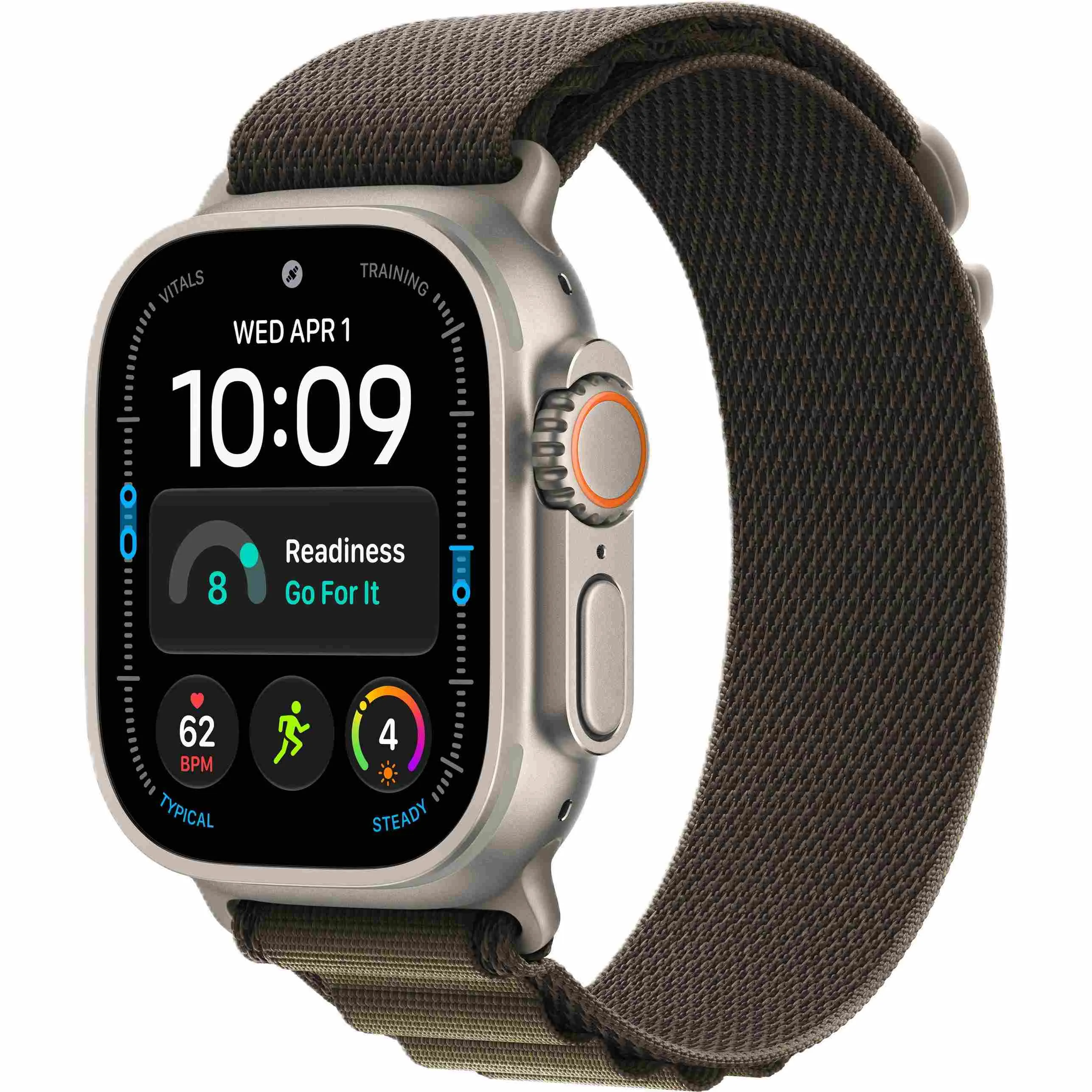 Apple Watch Ultra 4 GPS + Cellular, 49 мм, корпус из титана, ремешок Alpine тёмно-оливкового цвета