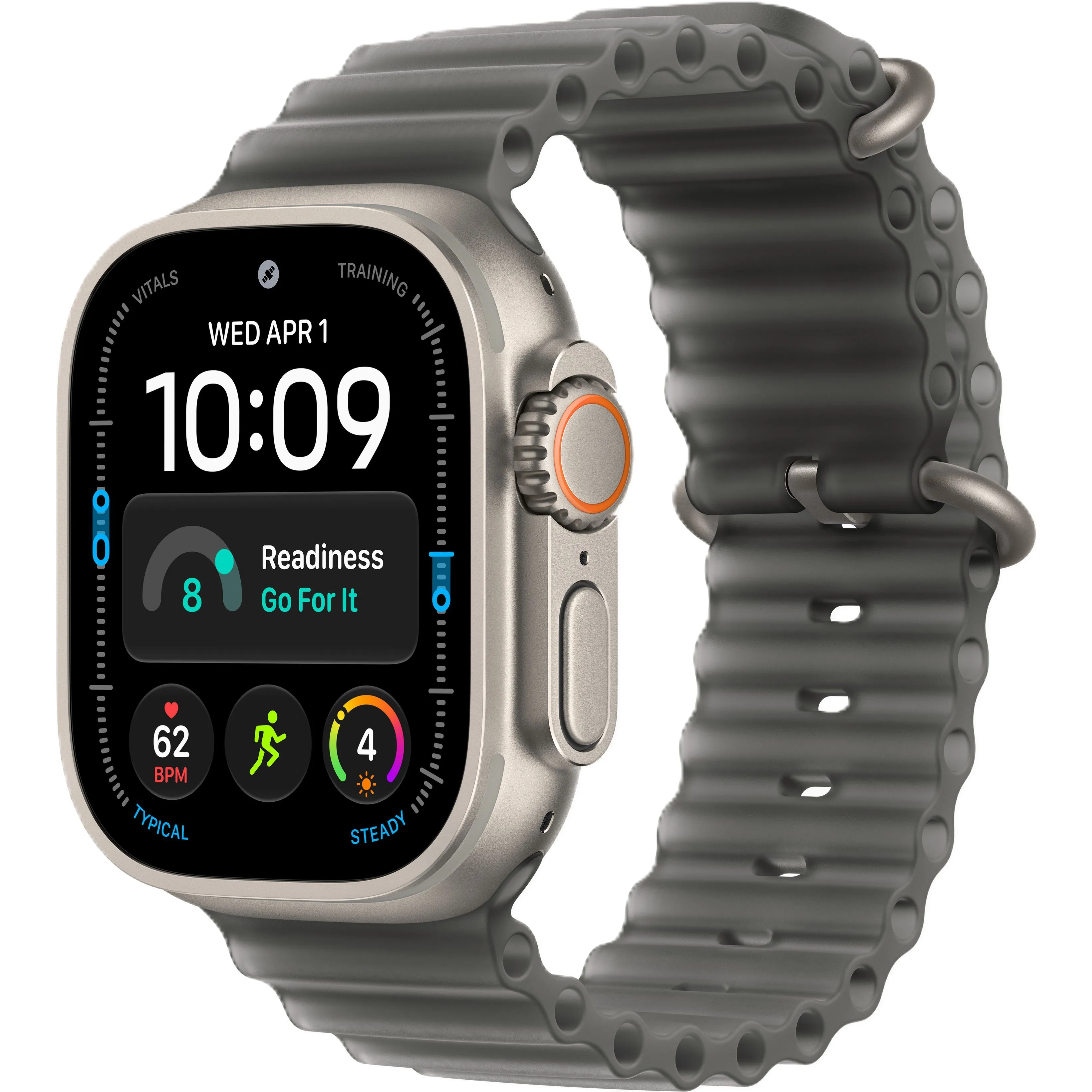 Apple Watch Ultra 4 GPS + Cellular, 49 мм, корпус из титана, ремешок Ocean цвета «полупрозрачный чёрный»