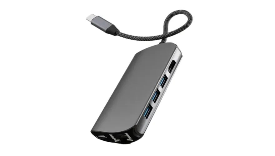 Адаптер VLP USB-C HUB 8-in-1, Графит