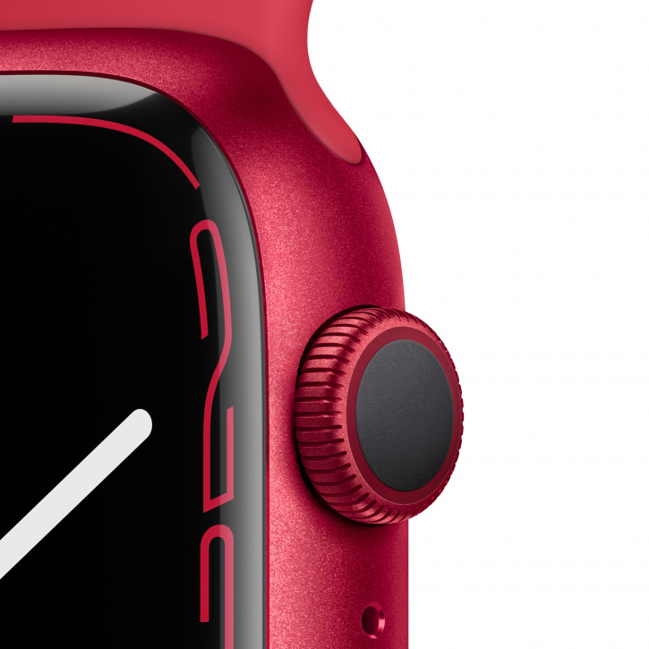 Apple Watch Series 7, 45 мм, корпус из алюминия красного цвета, спортивный ремешок (PRODUCT)RED