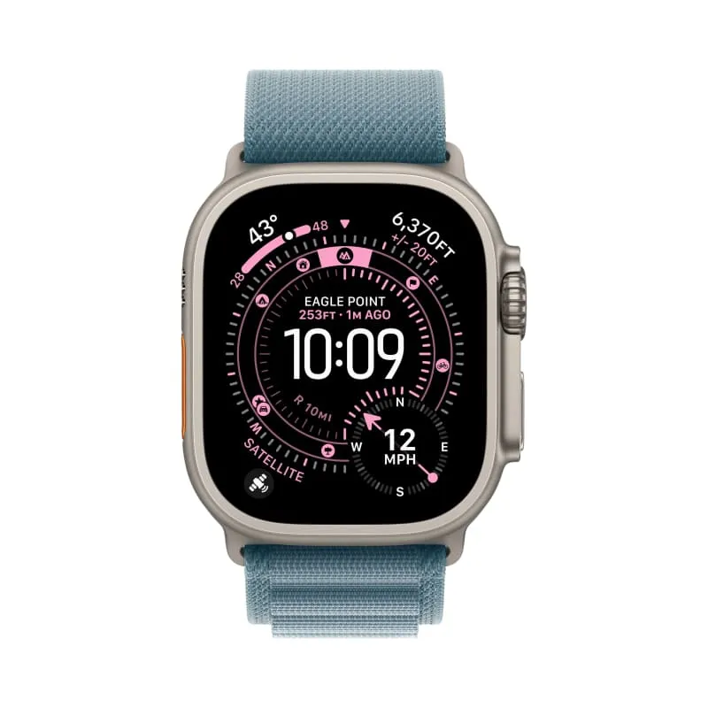 Apple Watch Ultra 3 GPS + Cellular, 49 мм, корпус из титана, ремешок Alpine светло-голубого цвета