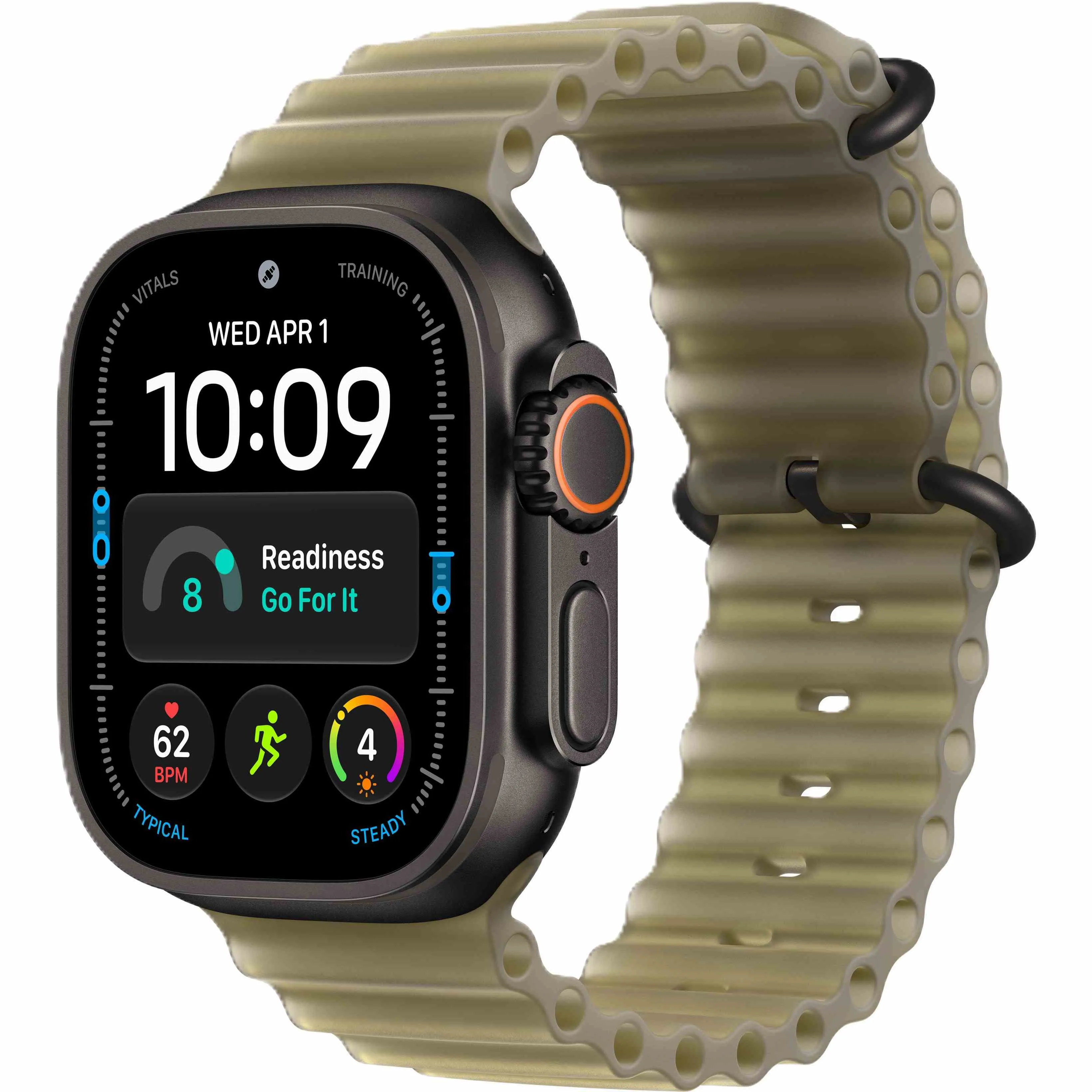 Apple Watch Ultra 4 GPS + Cellular, 49 мм, корпус из чёрного титана, ремешок Ocean цвета «полупрозрачная ламинария»