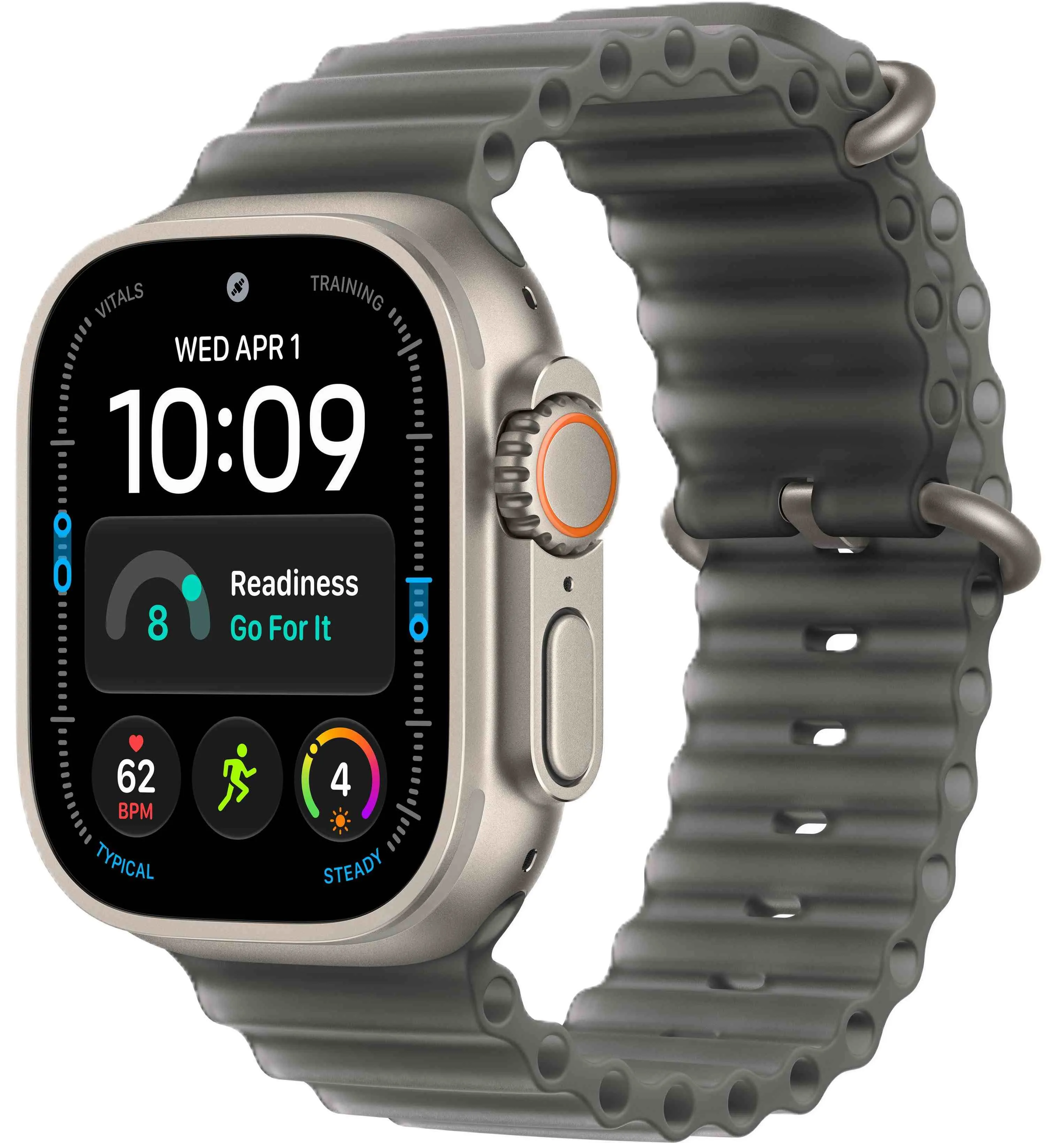 Apple Watch Ultra 4 GPS + Cellular, 49 мм, корпус из титана, ремешок Ocean цвета «полупрозрачный чёрный»