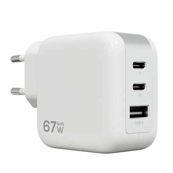 СЗУ Magssory Pulse 67Вт GaN, с функцией быстрой зарядки, Белый
