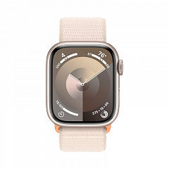 Apple Watch Series 9, 41 мм, корпус из алюминия цвета «сияющая звезда», спортивный ремешок Loop «сияющая звезда»