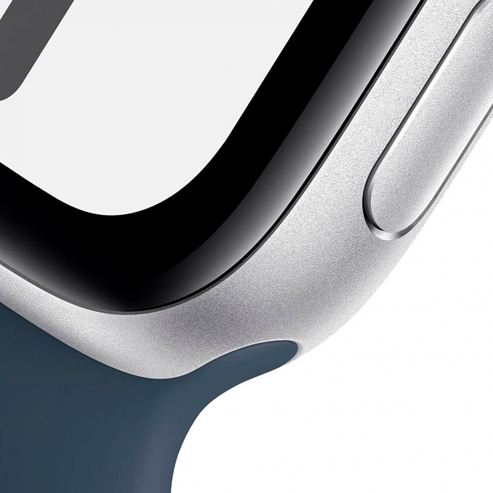 Apple Watch SE (2023), 40 мм, корпус из алюминия серебристого цвета, спортивный ремешок синего цвета