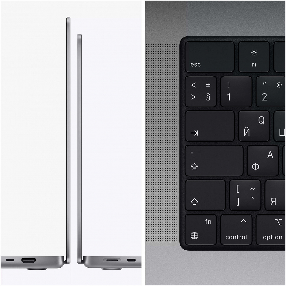 Apple MacBook Pro 16" (M1 Pro 10C CPU, 16C GPU, 2021) 16 ГБ, 512 ГБ SSD, «серый космос» (MK183)