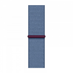 Apple Watch SE (2023), 40 мм, корпус из алюминия серебристого цвета, спортивный ремешок Loop синего цвета