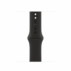 Apple Watch SE, 44 мм, корпус из алюминия цвета «серый космос», спортивный ремешок чёрного цвета