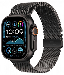 Apple Watch Ultra 2 GPS + Cellular, 49 мм, корпус из черного титана, ремешок Milanese черного цвета