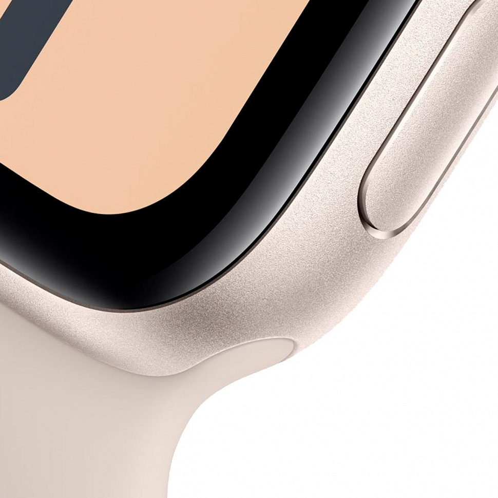 Apple Watch SE (2023), 44 мм, корпус из алюминия цвета «сияющая звезда», спортивный ремешок «сияющая звезда»