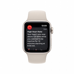 Apple Watch SE (2022), 40 мм, корпус из алюминия цвета «сияющая звезда», спортивный ремешок «сияющая звезда»