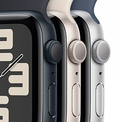 Apple Watch SE (2023), 44 мм, корпус из алюминия цвета «тёмная ночь», спортивный ремешок Loop  «тёмная ночь»
