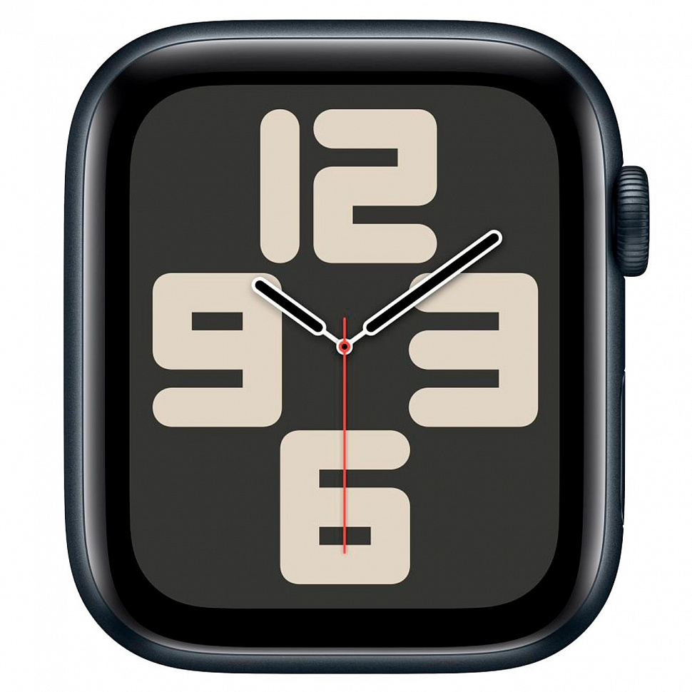 Apple Watch SE (2023), 40 мм, корпус из алюминия цвета «тёмная ночь», спортивный ремешок «тёмная ночь»