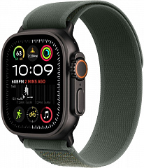 Apple Watch Ultra 2 GPS + Cellular, 49 мм, корпус из черного титана, ремешок Trail зеленого цвета