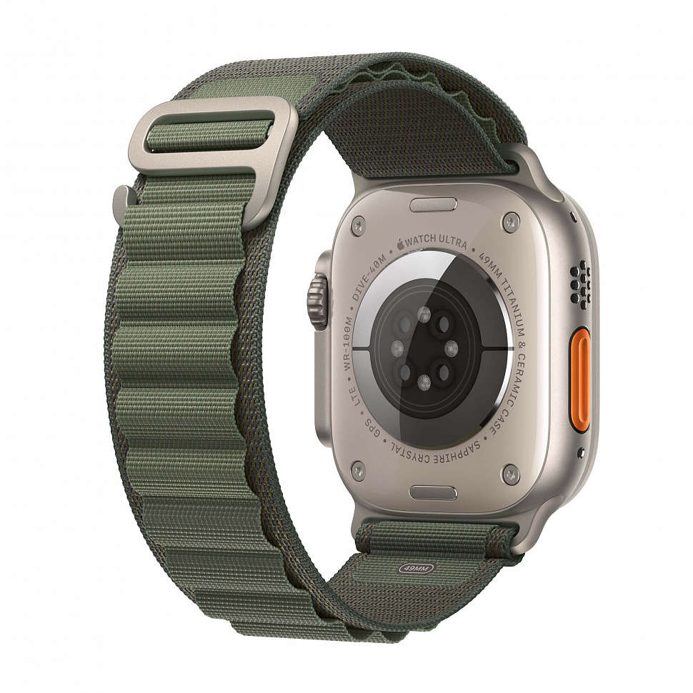 Apple Watch Ultra GPS + Cellular, 49 мм, корпус из титана, ремешок Alpine зеленого цвета