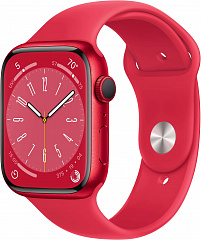 Apple Watch Series 8, 41 мм, корпус из алюминия красного цвета, спортивный ремешок (PRODUCT)RED