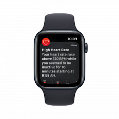 Apple Watch SE (2022), 44 мм, корпус из алюминия цвета «тёмная ночь», спортивный ремешок «тёмная ночь»