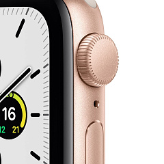 Apple Watch SE, 44 мм, корпус из алюминия золотого цвета, спортивный ремешок цвета «сияющая звезда»