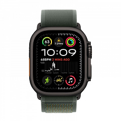 Apple Watch Ultra 2 GPS + Cellular, 49 мм, корпус из черного титана, ремешок Trail зеленого цвета