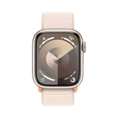 Apple Watch Series 9, 41 мм, корпус из алюминия цвета «сияющая звезда», спортивный ремешок Loop «сияющая звезда»