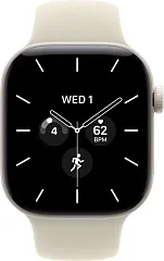 Apple Watch Series 12, 42 мм, Ceramic, корпус жемчужно-белого цвета, спортивный ремешок песочного цвета