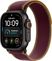Apple Watch Ultra 4 GPS + Cellular, 49 мм, корпус из чёрного титана, ремешок Trail цвета «бургунди»