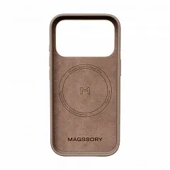 Чехол Magssory Eco-Leather Case для iPhone 17 Pro, с MagSafe, Тёмно-бежевый