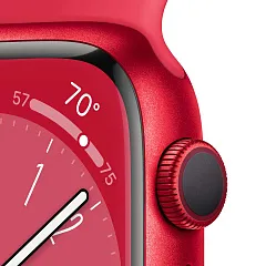 Apple Watch Series 8, 45 мм, корпус из алюминия красного цвета, спортивный ремешок (PRODUCT)RED