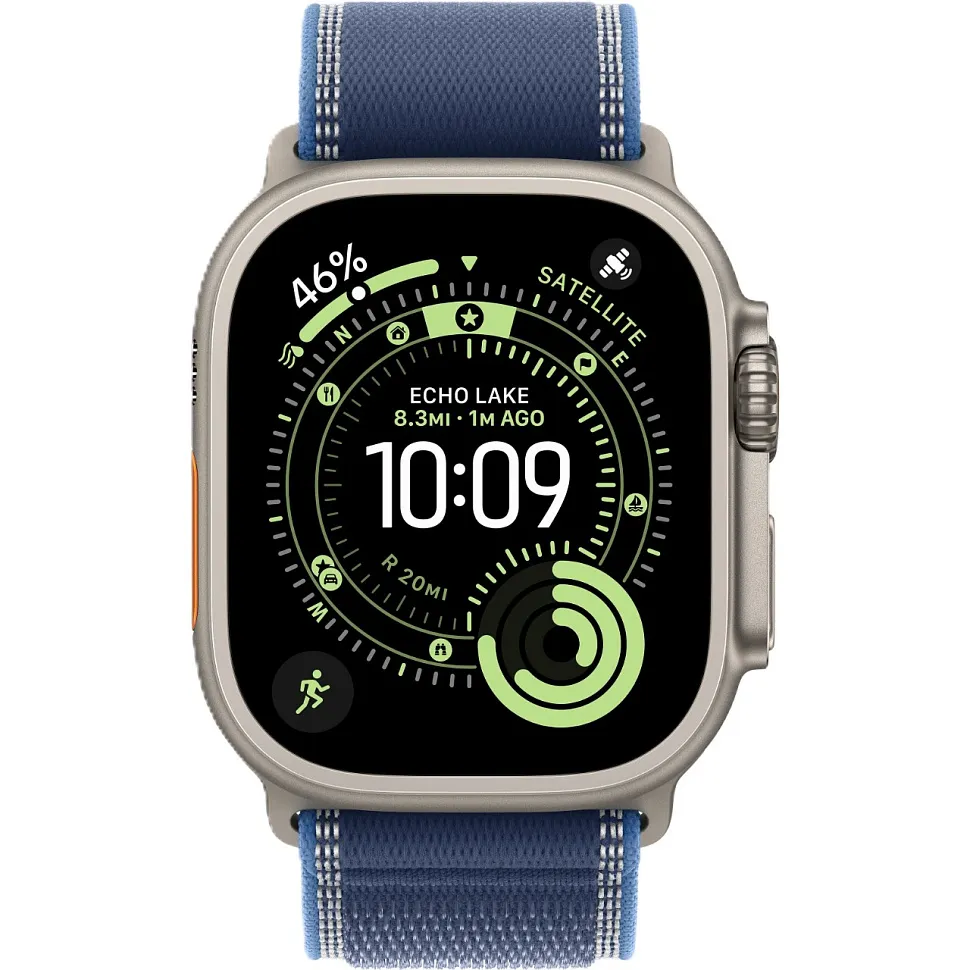 Apple Watch Ultra 3 GPS + Cellular, 49 мм, корпус из титана, ремешок Trail синего/ярко-синего цвета
