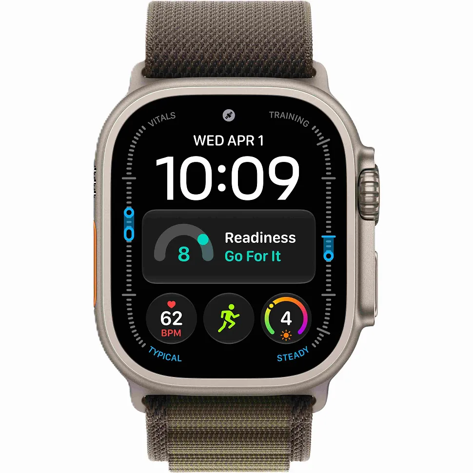 Apple Watch Ultra 4 GPS + Cellular, 49 мм, корпус из титана, ремешок Alpine тёмно-оливкового цвета