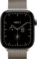 Apple Watch Series 12, 46 мм, корпус из титана, ремешок Milanese цвета «Натуральный титан»