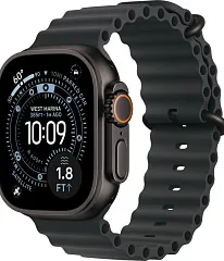 Apple Watch Ultra 3 GPS + Cellular, 49 мм, корпус из чёрного титана, ремешок Ocean чёрного цвета