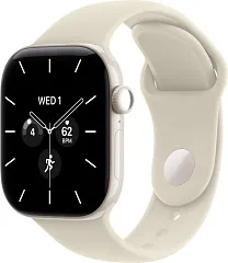 Apple Watch Series 12, 46 мм, Ceramic, корпус жемчужно-белого цвета, спортивный ремешок песочного цвета