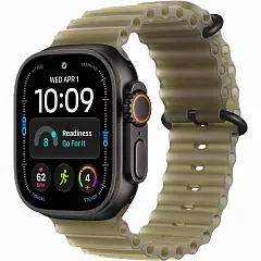 Apple Watch Ultra 4 GPS + Cellular, 49 мм, корпус из чёрного титана, ремешок Ocean цвета «полупрозрачная ламинария»