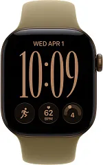Apple Watch Series 12, 46 мм, корпус из алюминия темно-бронзового цвета, спортивный ремешок оливкового цвета