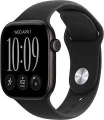Apple Watch Series 12, 42 мм, корпус из алюминия чёрного цвета, спортивный ремешок чёрного цвета